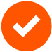 orange circle with white checkmark